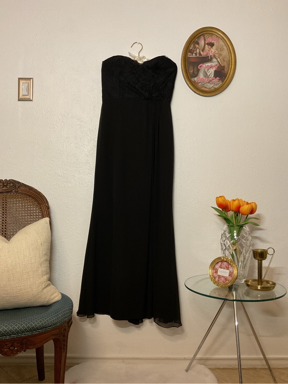 Classic Strapless Black Formal Gown
